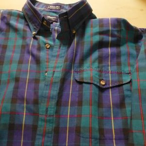 haggar gant foxhunt plaid mens shirt xl